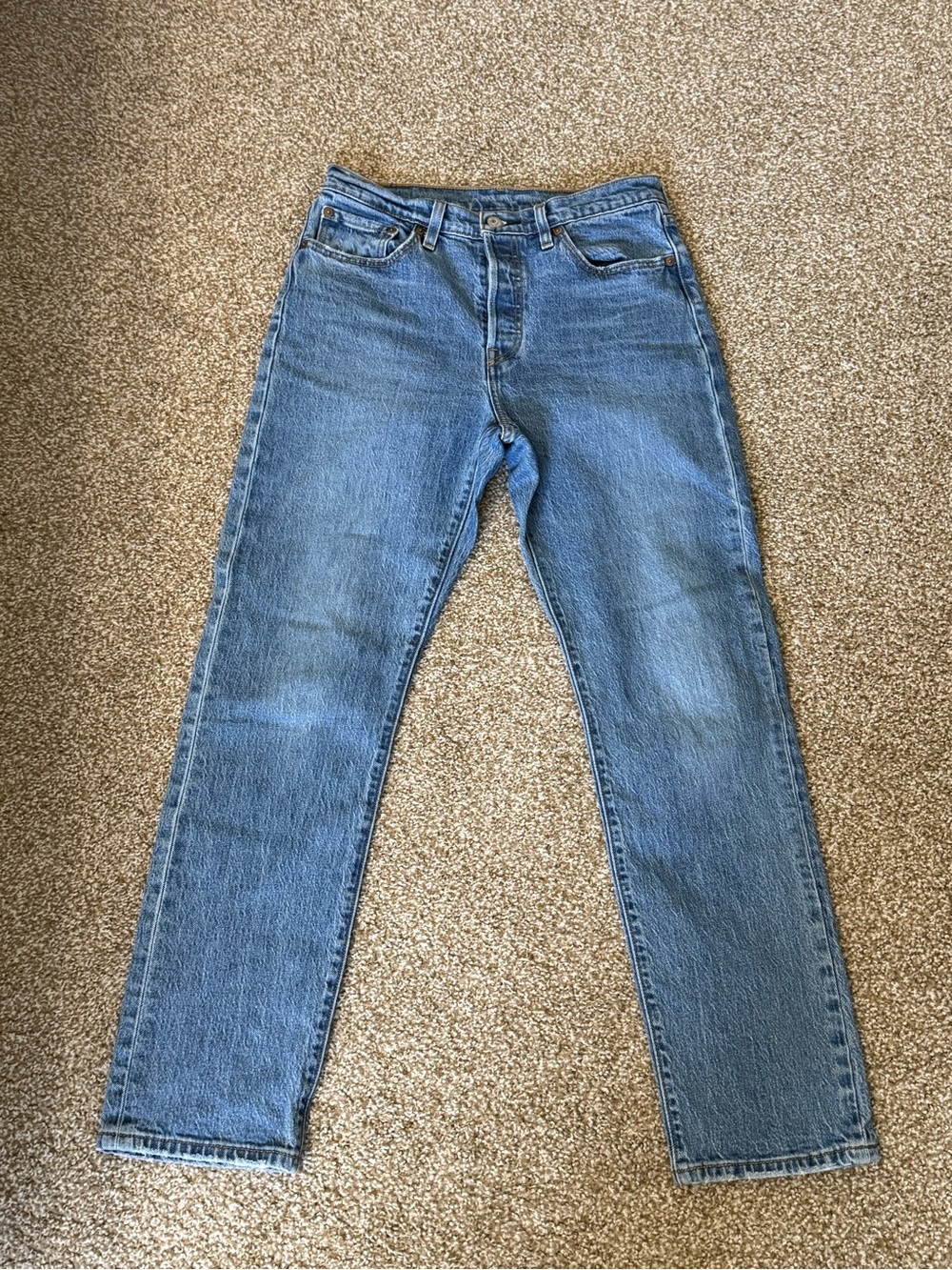 Levi's 501 Classic Blue Denim Jeans 28 - Picture 2 of 10